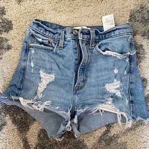 Abercrombie mom high rise jean shorts